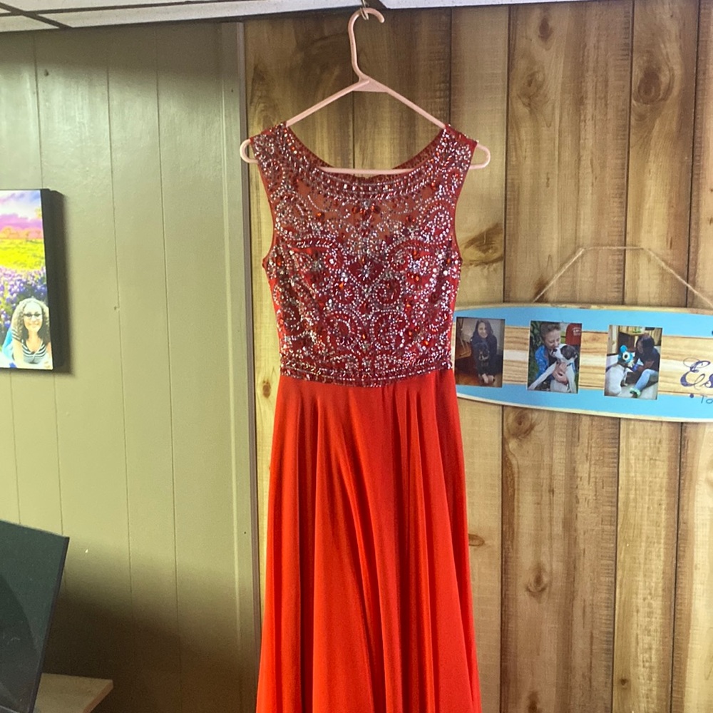 Long red formal dress